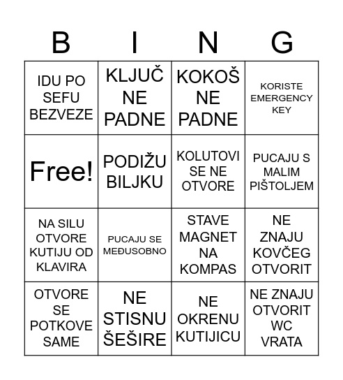 SALOON BINGO Card