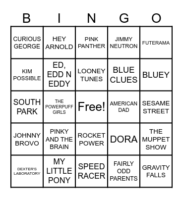 Summit Events Cartoons Bingo Card