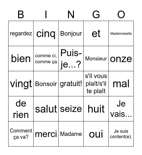 Efrain Rodriguez Bingo Card