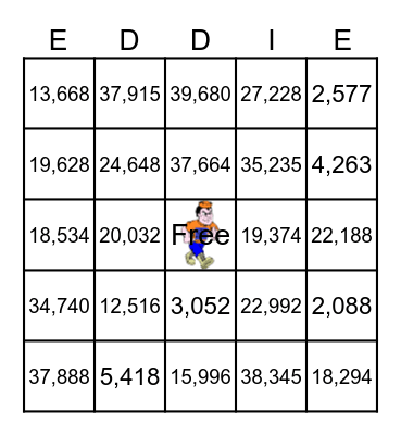Multiplication Bingo Card
