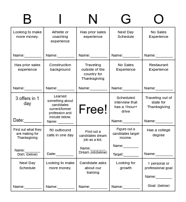 Turkey Bowl Bingo (11/24 - 11/25) Bingo Card