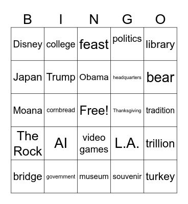 CNN10 Bingo Card