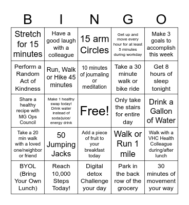 12 Days of Fitness & Wellness December 2025 Bingo Card