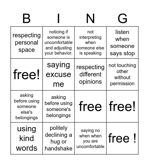 Boundary Bingo Card