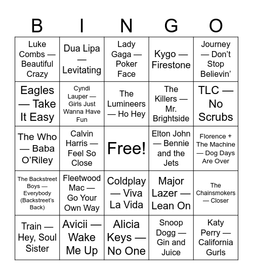 Singo Bingo Card