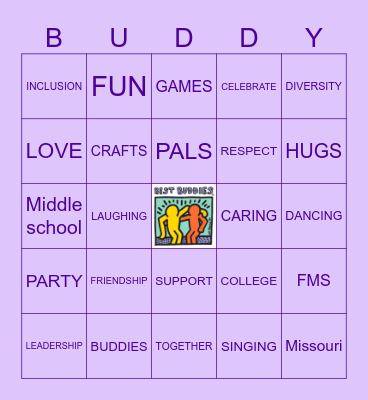 Skidmore Best Buddies Bingo Card
