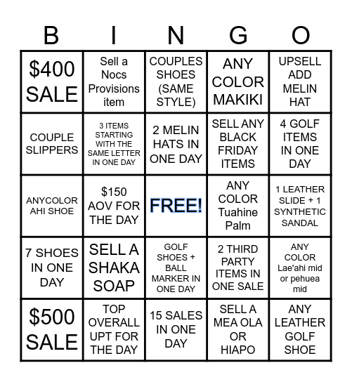 O L U K A I Bingo Card