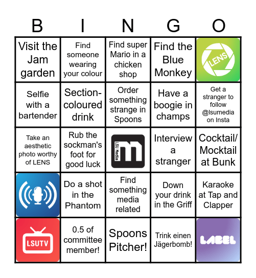 PUB BINGO! Bingo Card