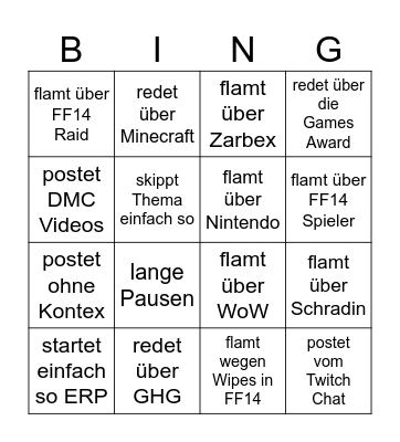Jessie Bingo Card