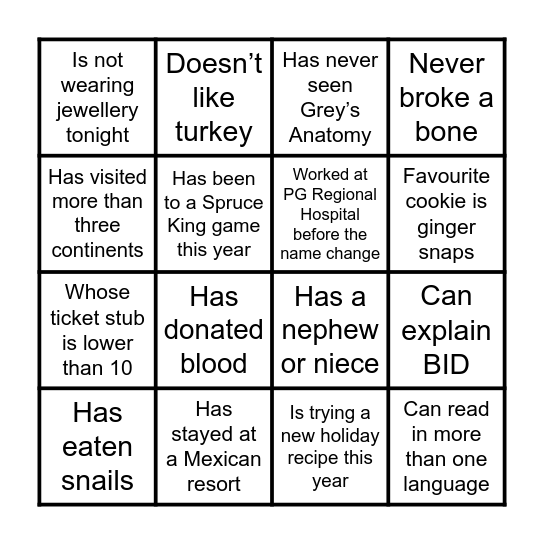Find someone who... Bingo Card