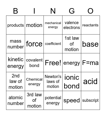 2nd 9 weeks Bingo Card