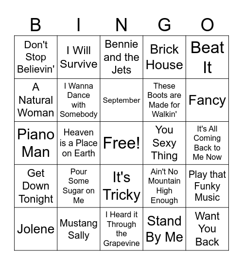 JACC Mistletoe & Bingo- OLDIES, BUT GOODIES Bingo Card