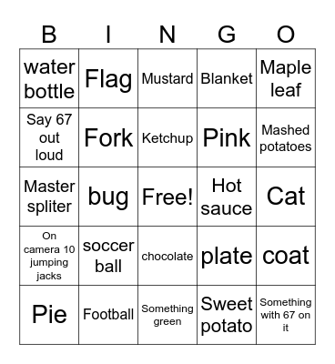 TURKEY BINGO Card
