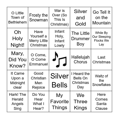 Christmas Music Bingo Card