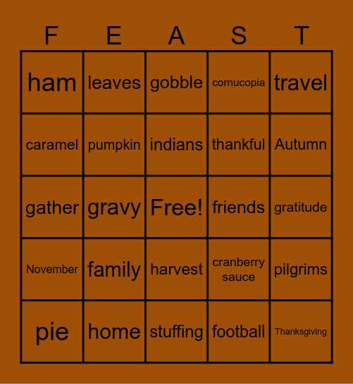 Gobble, Gobble Bingo Card
