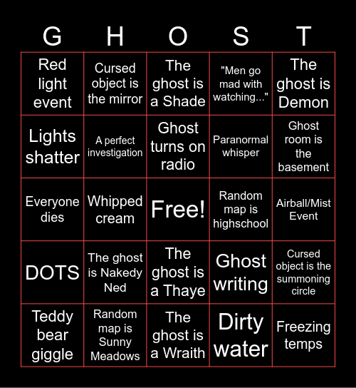 Lexorcyst Bingo Bango Bongo Bingo Card