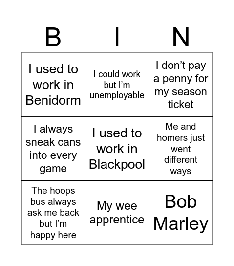 Monkey bingo Card