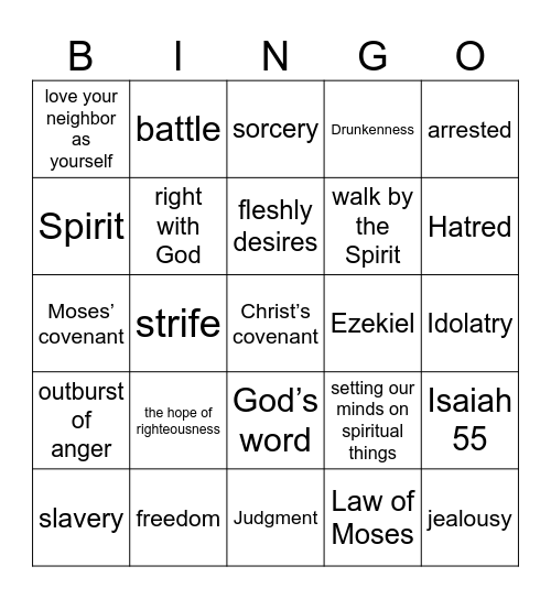 Pastor Bingo Card