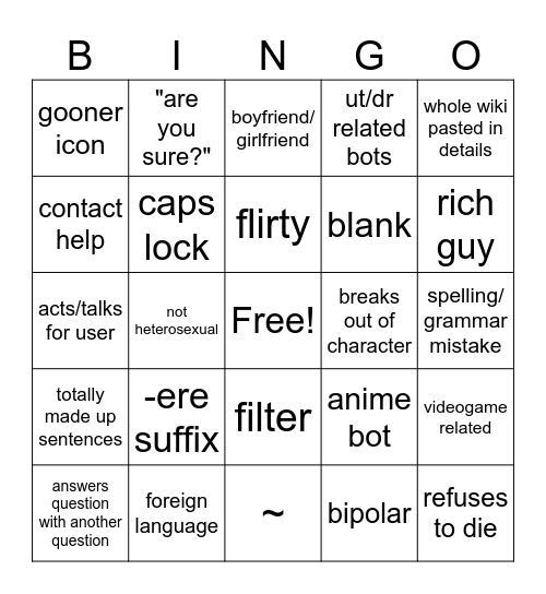 cai bingo Card