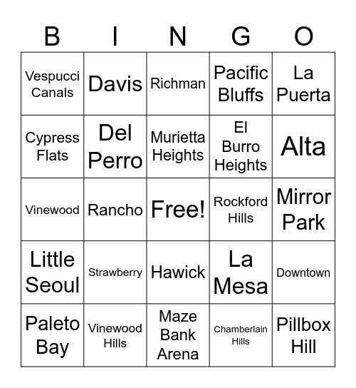 EMS: 10-10 Bingo Card