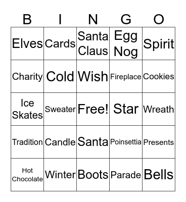 TWC Christmas Bingo Card