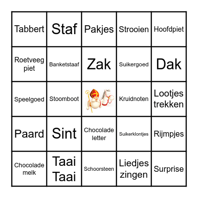 Sinterklaas bingo Card