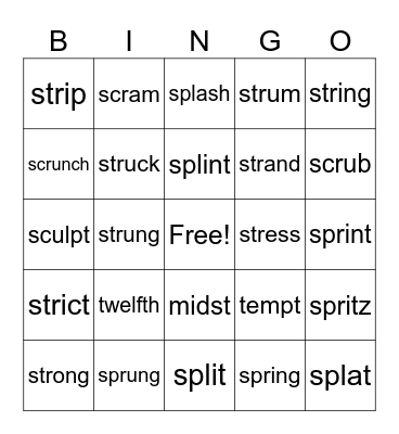 Step 2.5 Bingo Card