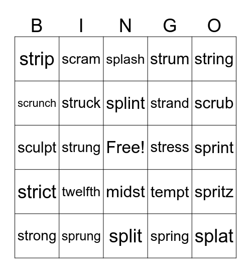Step 2.5 Bingo Card