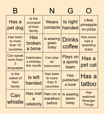 Find the Coworker Bingo Card