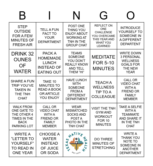 Deck the Halls with Self-Care Bingo Card