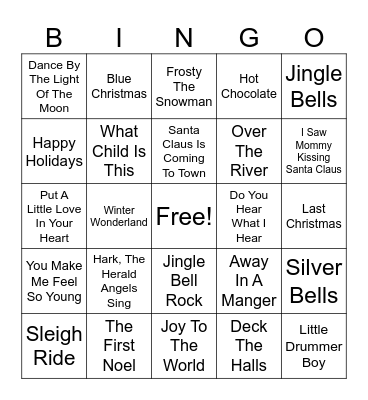 Christmas Music BINGO Card