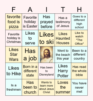 Get to Know You Faith Bingo! Bingo Card