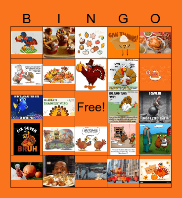 thanksgiving Bingo Card