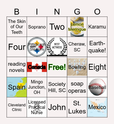 Juanita Fish - This is your life! Bingo Card