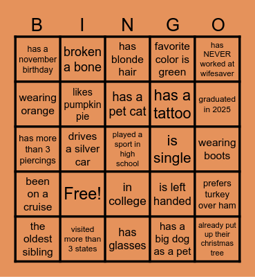 FRIENDSGIVING 2025 Bingo Card