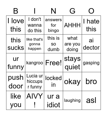 ELLA BINGO! Bingo Card