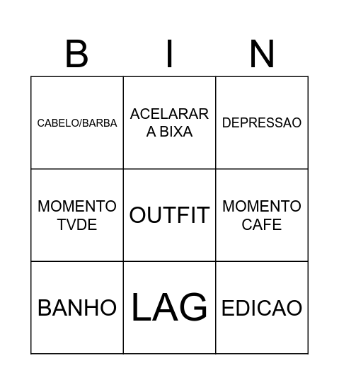 OT Bingo Card
