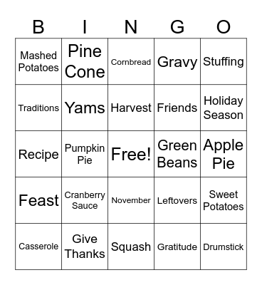 Autumn Bingo Card