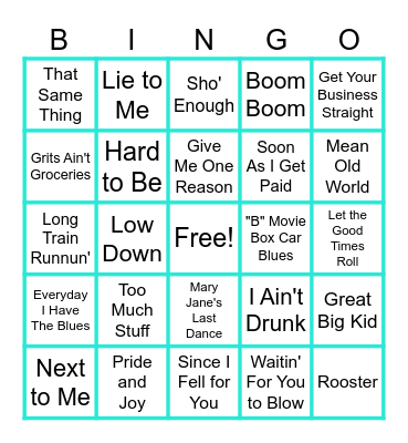 MUSIC BINGO at the Ann Arbor Eagles!  Bluesy Bops! 🎤🎸🎶 Bingo Card