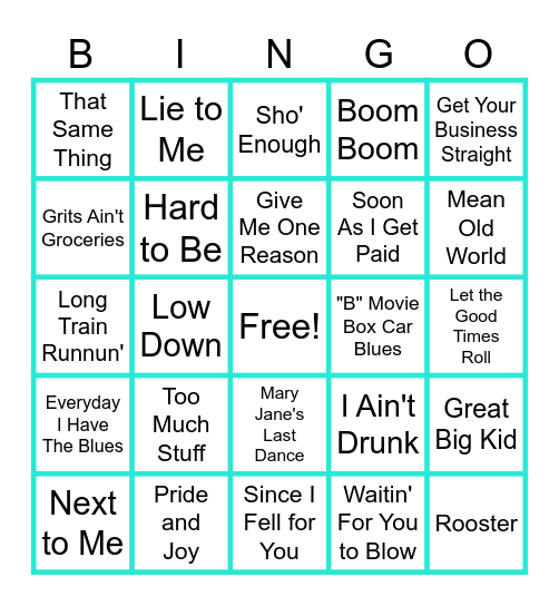 MUSIC BINGO at the Ann Arbor Eagles!  Bluesy Bops! 🎤🎸🎶 Bingo Card