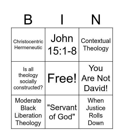 Caldwell Apologetics Bingo Card