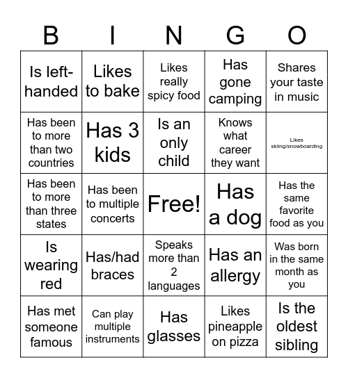 Icebreaker Bingo: Find Someone Who Bingo Card