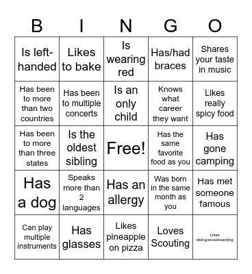 Icebreaker Bingo: Find Someone Who Bingo Card
