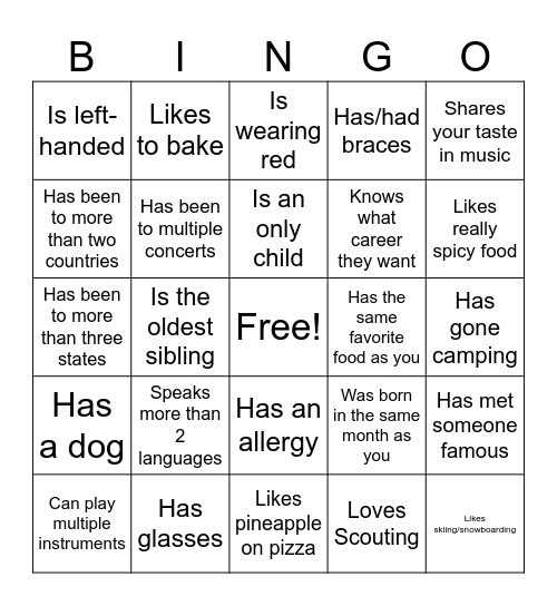 Icebreaker Bingo: Find Someone Who Bingo Card