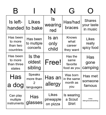 Icebreaker Bingo: Find Someone Who Bingo Card