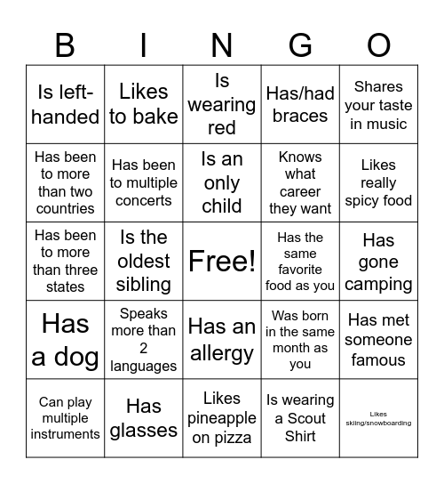 Icebreaker Bingo: Find Someone Who Bingo Card