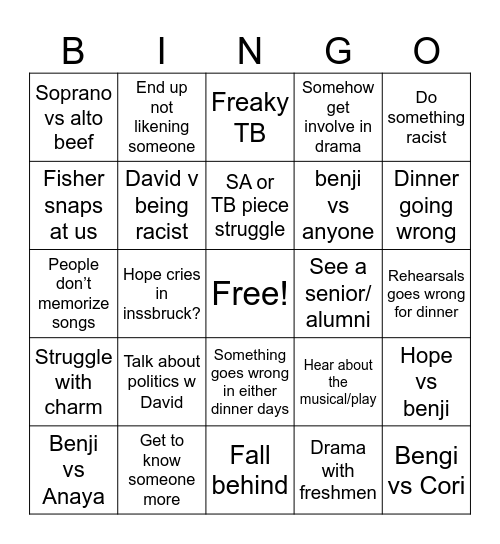 MADS 2025 bingo Card