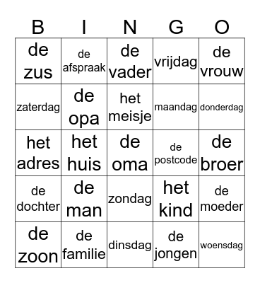 BINGO in VELP Bingo Card