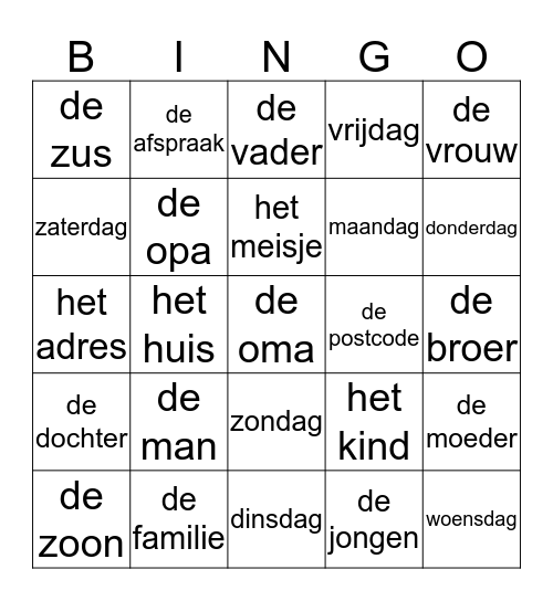 BINGO in VELP Bingo Card