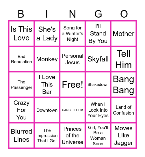 MUSIC BINGO at the Ann Arbor Eagles!  Fun & Random Favorites! 🎤🎸🎶 Bingo Card